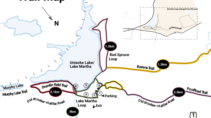 Self-guided outdoor tour map